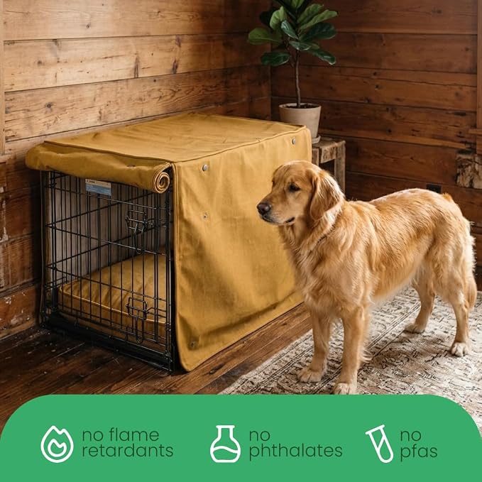 Molly Mutt Fast Car Dog Crate Cover, GOTS-Certified 100% Organic Cotton Canvas Cover for Dog or Puppy Kennel and Cage, Washable, Free of Harmful Chemicals, Huge, Fits 36"x23"x25" Crate