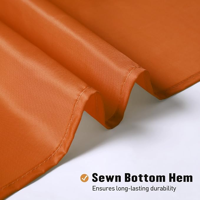 MitoVilla Burnt Orange Long Fabric Shower Curtain Liner, Soft & Lightweight Shower Curtain Liner for Hotel, Machine Washable, Waterproof, 72x78 Inch