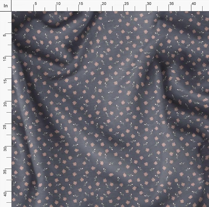 Soimoi Lightweight Velvet Fabric - Gray - Floral Print, Unstitched Material - 58" Wide, Perfect Fabric for Upholstery, Fashion and Craft Projects, 1 Yard