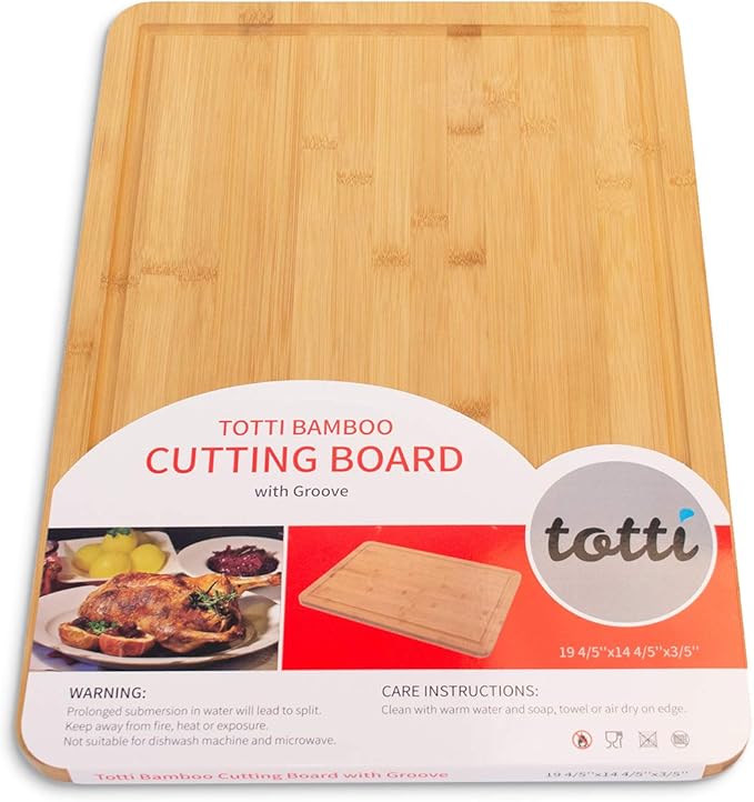 Eviva Large Bamboo Cutting Board w/Juice Groove