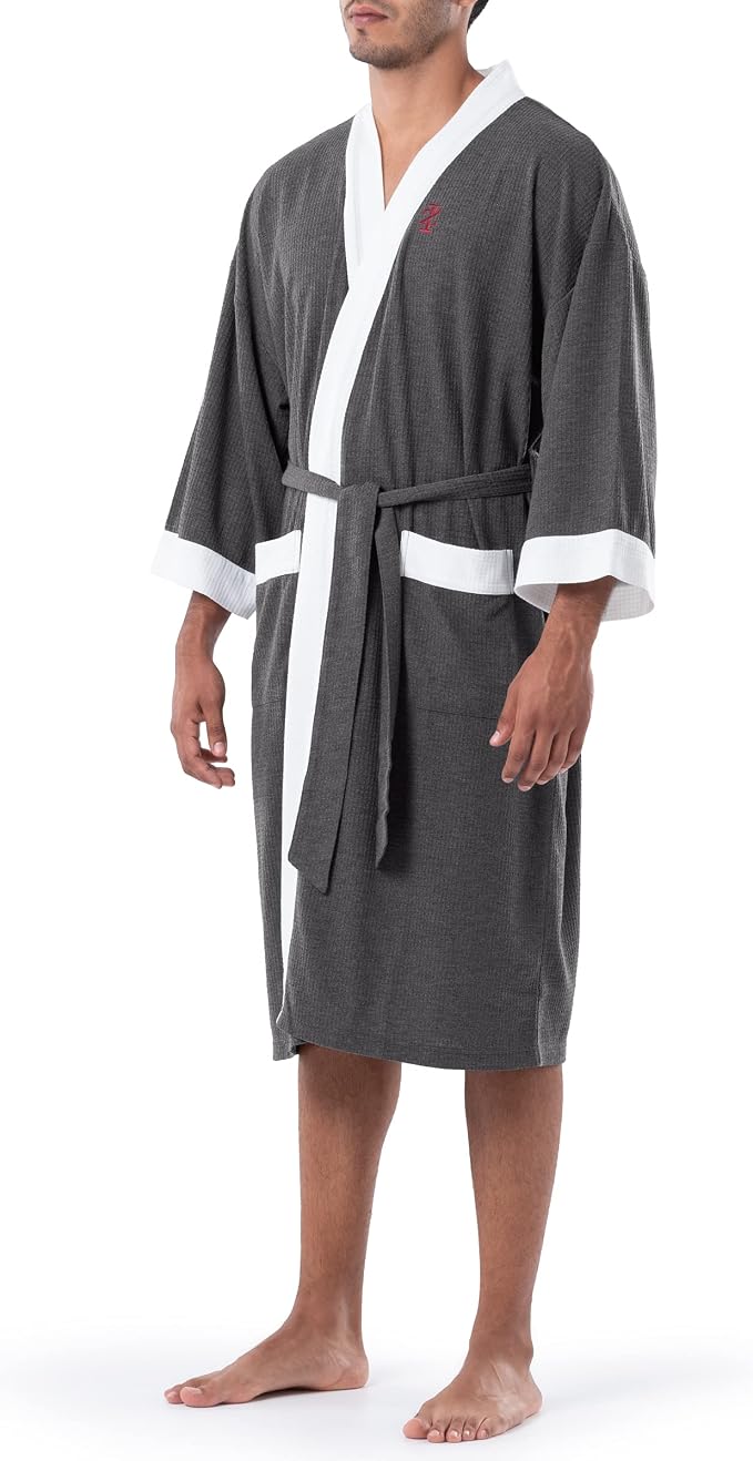 IZOD Men's Waffle Knit Kimono Robe