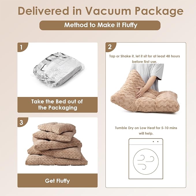 EHEYCIGA XXL Washable Dog Bed for Crate 47x29 Inch, Kennel Pad for Extra Large Dogs Up to 100 lbs, Plush and Comfy Pet Sleeping Mat, Camel