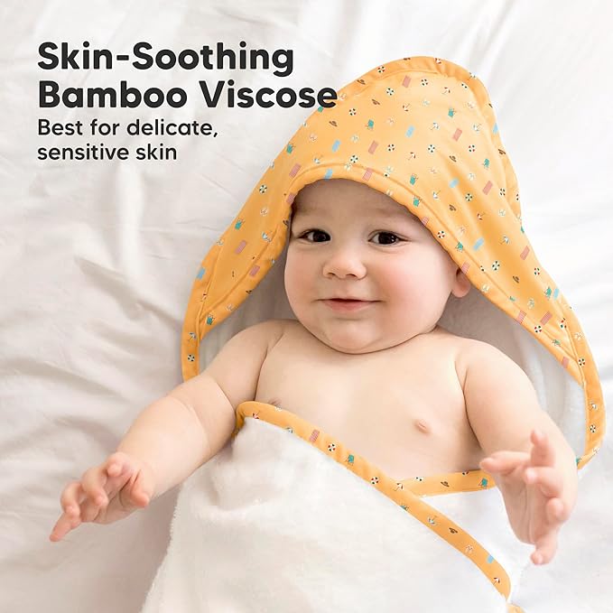 KeaBabies Baby Hooded Towel and Baby Hair Brush - Soft Bath Towels with Hood for Toddlers, Gentle Brush with Soft Goat Bristles for Girls, Boys