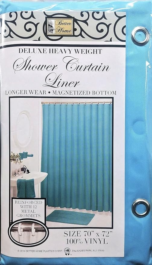 Better Home Deluxe Heavy Weight Shower Curtain Liner Bright Color (Light Blue)