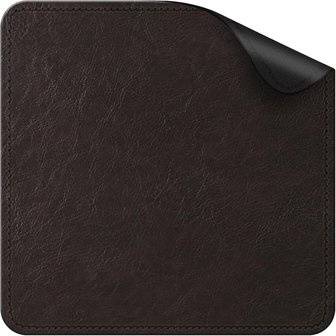 Imitation Crazy Horse Leather Desk Mat - Waterproof Desk Pad - Ideal for Large Mouse Pad and Desk Mats on Top of Desks (deep Coffe+Black, 11"*8")
