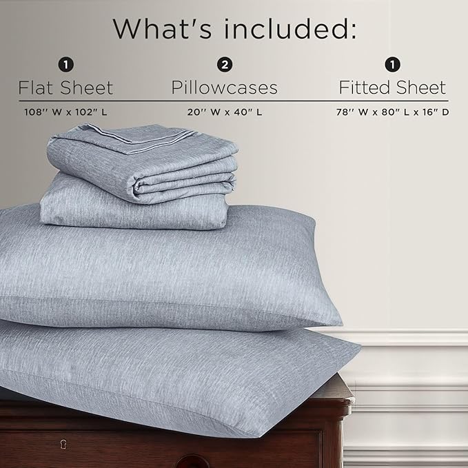 Briarwood Home® Heather Flannel Sheet Set, 100% Organic Cotton, Six-Fold Brushed, Super Soft, Warm, Deep Pocket Turkish Bedding with NanoTech Infuse for Enhanced Durability (Cloud Grey, King)