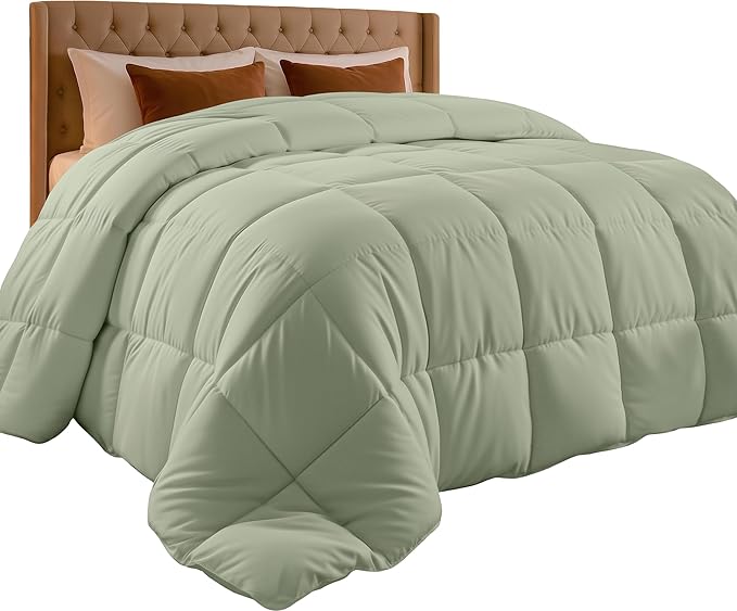 Utopia Bedding Twin Comforter Duvet Insert, Quilted Sage Green Comforter with Corner Tabs, Box Stitched Down Alternative Comforters Twin Size 64 x 88 inches