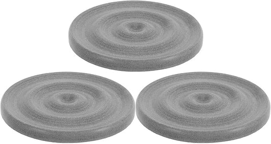 ARTIBETTER 3pcs Round Diatomite Soap Dish Set for Bathroom and Kitchen Sink, Quick Water Absorption, Easy to Clean Soap Holder Tray with Natural Texture and Water Wave Patterns