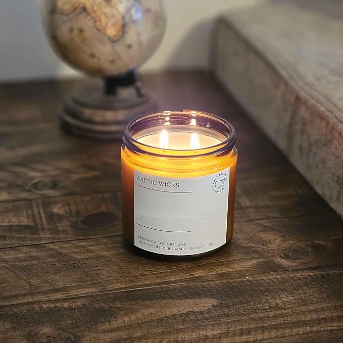 Pumpkin Bourbon Coconut & Beeswax Non-Toxic Candle | Arctic Wicks 16oz Fall Scented Candle | Clean-Burning, Soy-Free | Autumn Spice with Cinnamon, Maple, and Brown Sugar | USDA Biobased Certified
