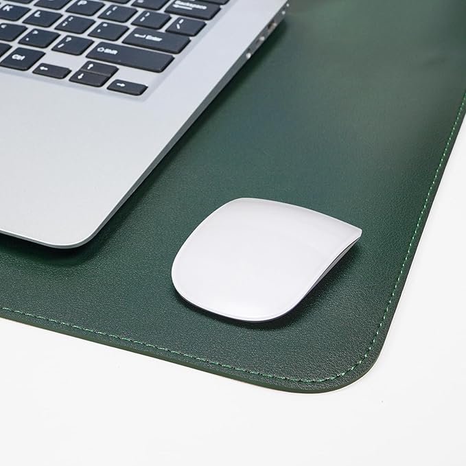 AFIING Cork Desk Mat 55" x 17", Dual-Sided Natural Cork & PU Leather Desk Pad, Non-Slip Waterproof Large Mouse Pad for Office, Home & Gaming (Dark Green)