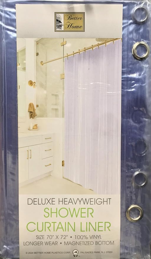 Better Home Deluxe Heavy Weight Shower Curtain Liner Bright Color (Super Clear)