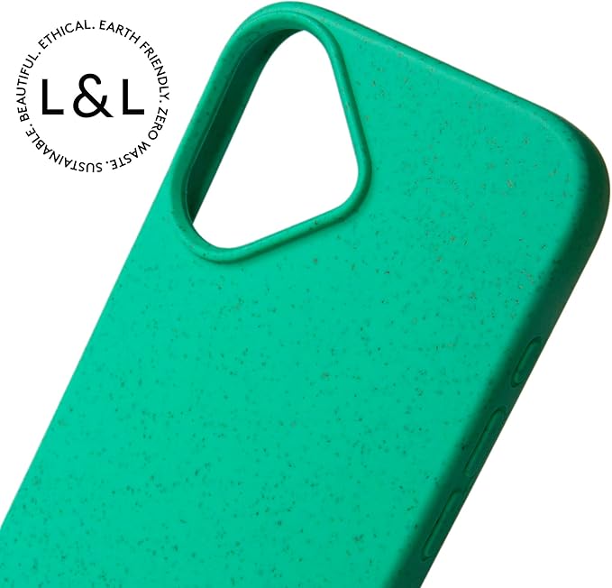 LOAM & LORE Biodegradable Phone Case for iPhone 16, Plastic Free Eco Friendly Phone Case, Plant Based Compostable iPhone 16, Premium Zero-Waste Phone Cover (Mint)