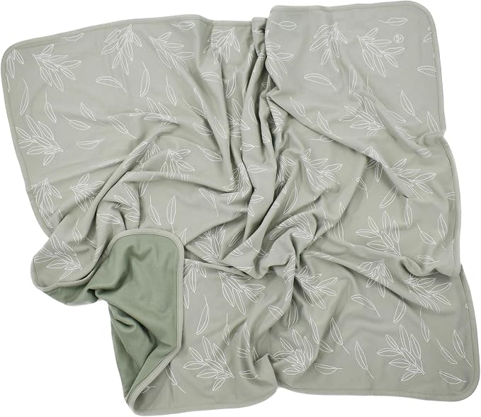 Woolino Toddler Blanket - Merino Wool and Organic Cotton Baby Blanket for Girls and Boys - 4 Season - 52.5” x 40” - Sage