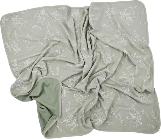 Woolino Toddler Blanket - Merino Wool and Organic Cotton Baby Blanket for Girls and Boys - 4 Season - 52.5” x 40” - Sage