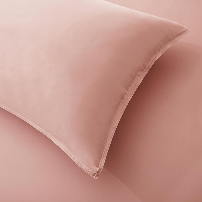 | Queen Envelope Pillowcase Set | 100% Viscose | Organically Grown | Ultra Soft | Cooling | 2pcs [Rose Quartz]