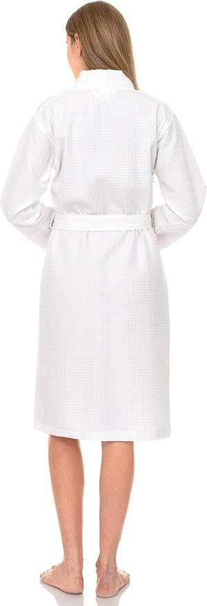 TowelSelections Women's Waffle Bathrobe 100% Cotton Soft Kimono Spa Bath Robe