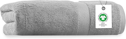 Organic Cotton Luxuriously Plush Bath Sheet | GOTS & Oeko-TEX Certified | Premium Hotel Quality Towels | Feather Touch Technology| 650 GSM Long Staple|Soft, Quick Dry & Ultra-Absorbent 36"x70"