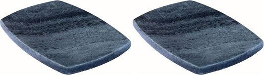 KLEO Natural Stone Soap Dish or Bath Accessories for Bath Tub or Wash Basin (Black with Natural Lines) (Pack of 2)