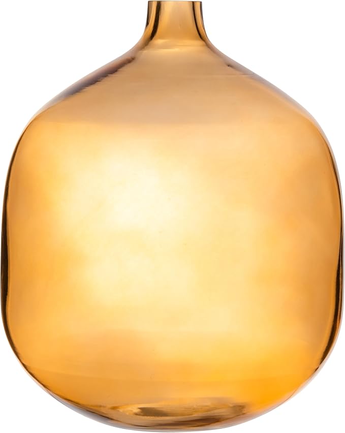 Modern Clear Tinted Glass Vase, Amber