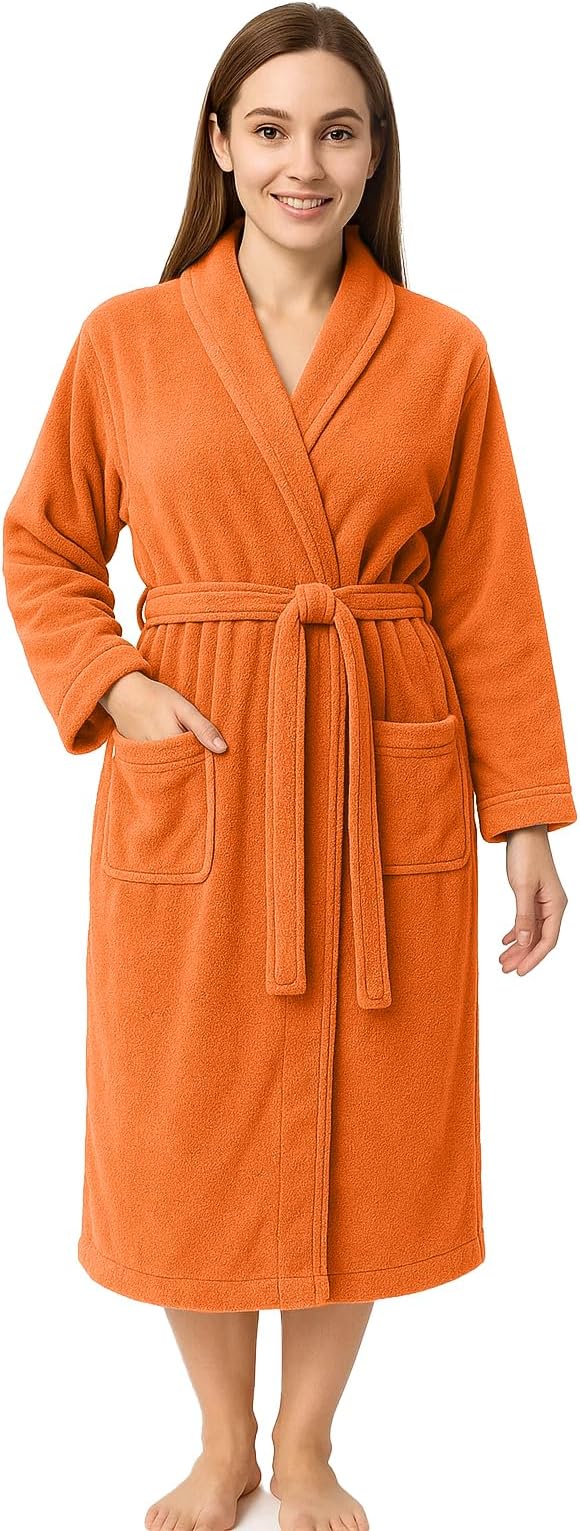 RIVERSIDE Premium 100% Cotton Terry Bathrobe For Women and Men - Soft Towel Robes with Shawl Collar Ajdustable Belt & Pockets