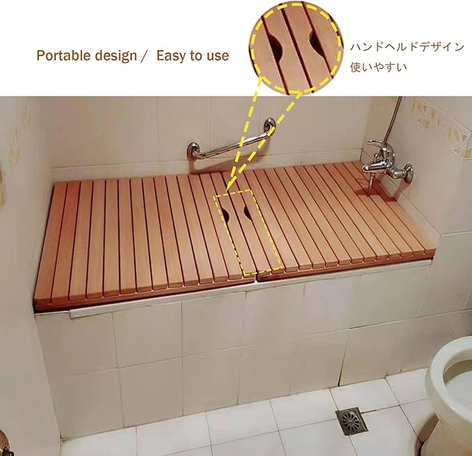 QWEASDF Natural Wooden Bath Mat,Duck Board,Wooden Shower Mat,Waterproof Non Slip Solid,Bathroom Bamboo Bath Mat,Use for Kitchen Bedroom Bathtub Toilet Doormat Pet Mat(90x100cm/36x39in)