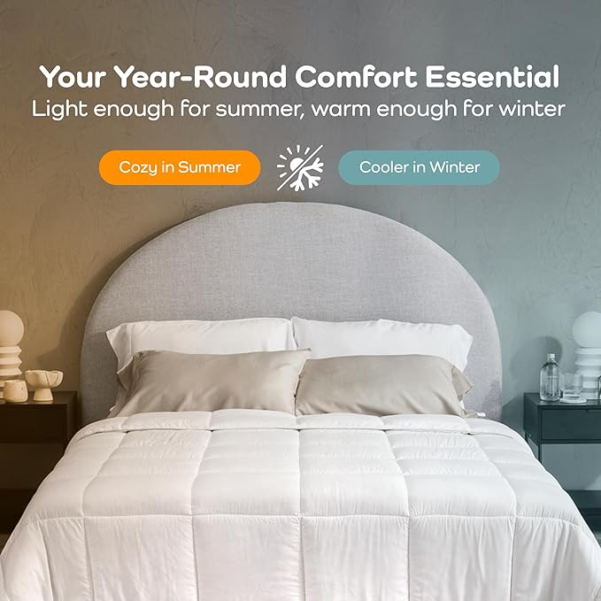 Olive + Crate Twin XL | Twin Size Comforter - 100% Outer Shell Viscose Derived from Bamboo Comforter - Hypoallergenic, Cooling Duvet Insert for Twin Bedding - White Dorm Bedding - 62"x90"