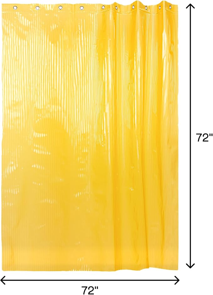 Sproos! - Fluted Shower Liner Yellow 72" x 72" - Prevent Water Splashes - Modern Stylish Design - Eco-Friendly Material - Easy Maintenance Durable Long-Lasting