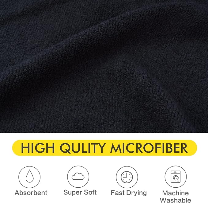 KinHwa Dog Towel Super Absorbent Pet Bath Towel Microfiber Dog Drying Towel for Small, Medium, Large Dogs and Cats 30inch x 50inch Black