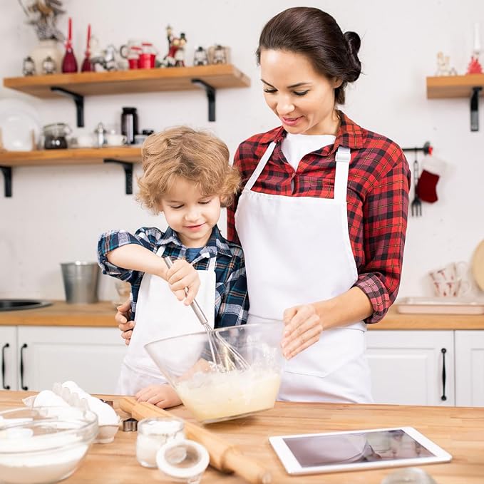 Chefs Aprons | Cooking Baking Grilling for Home Restaurant | Premium Kitchen Aprons with Double Pocket for Men Women