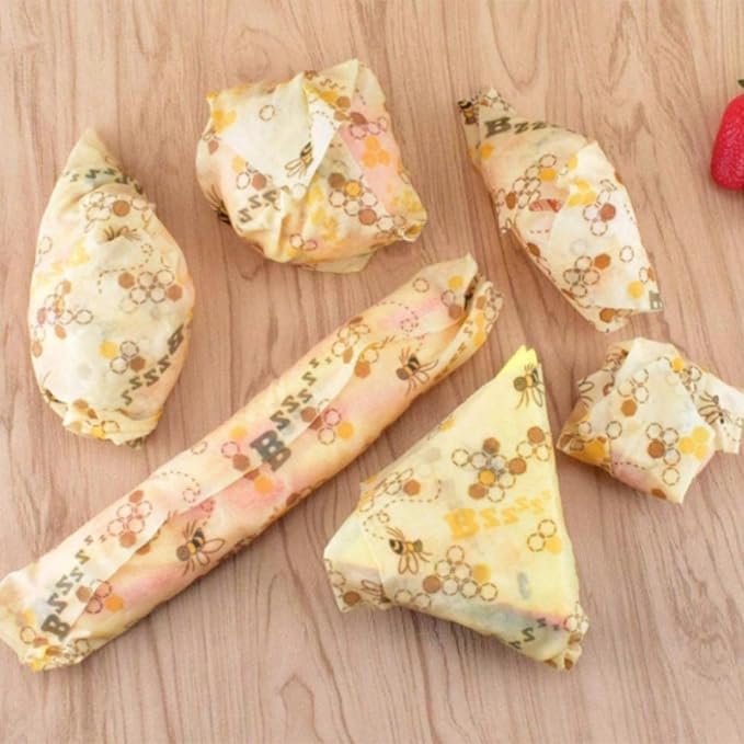 TopHomer Eco-Friendly Beeswax Food Wraps, Bread Sandwich Wrapper - Organic, Sustainable, Zero Waste, Reusable Plastic-Free Food Storage Wrap (Honeycomb)