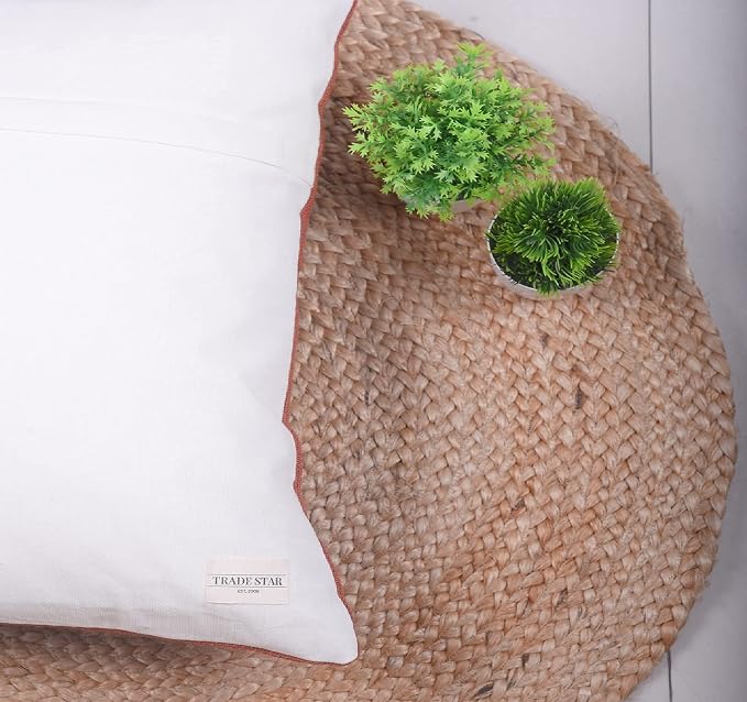 Trade Star 100% Cotton Throw Cushion Cover Designer Cushion Cover Handmade Square Pillow Case Authentic Mudcloth Bed Cushion Case (Rust NOVA 18X18 INCHES)