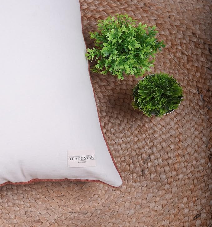 Trade Star 100% Cotton Lumbar Modern Rustic Sofa Decoration Cover Handloomed Cushion Cover Boho Pillow Cases Throw Pillow Cover (Rust Phoenix 12X24 INCHES)