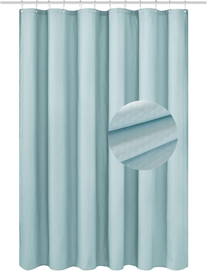 Barossa Design Soft Fabric Shower Liner or Curtain, Hotel Quality, Machine Washable, Water Repellent, Blue, 70 x 72 inches