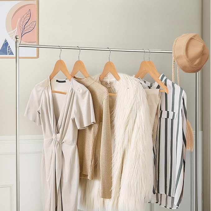 ZENY Premium Wooden Hangers 50 Pack, Coat Hangers with 360-Degree Rotatable Hook, Clothes Hangers for Suit, Shirts, Jackets, Dress, Pant (Natural)
