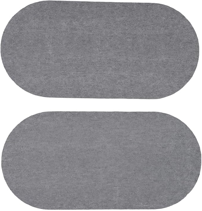 2PCS Diatomite Earth Sink Tray, Fast Drying Soap Dish with Striped Drainage Pad, Silicone Footed Kitchen Faucet Mat, Absorbent Stone Coaster(B)