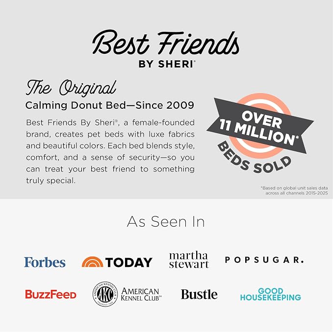 Best Friends by Sheri The Original Calming Donut Dog Bed for Medium Dogs up to 45 lbs, Lux Faux Fur, Mink Dark Gray, 30" x 30"