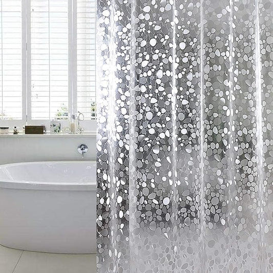 WELTRXE Extra Long Shower Curtain Liner, 72 x 84 Inch EVA Water Repellent Shower Curtain with 3 Magnets, Heavy Duty, No Smell, Chlorine Free Shower Liner for Shower Stall, Bathtubs, 12 Hooks
