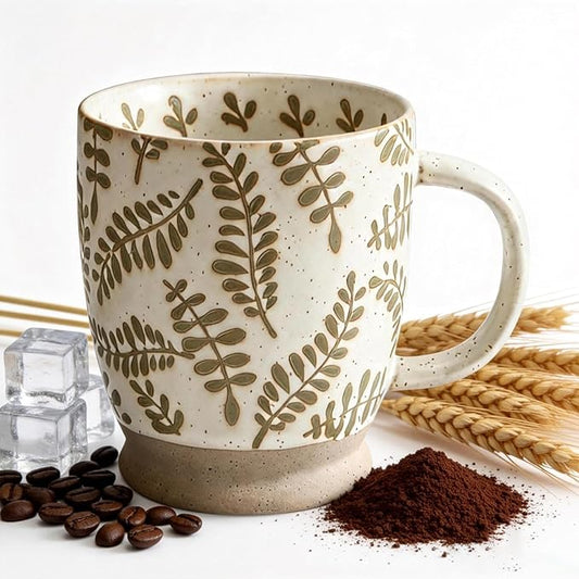 18 oz Coffee Mug Gift for Women Mom Her - Rustic Handmade Coffee Cup, Microwave & Dishwasher Safe Large Mug for Latte, Cocoa, Tea, Milk, Milkshake - Home Office Essential