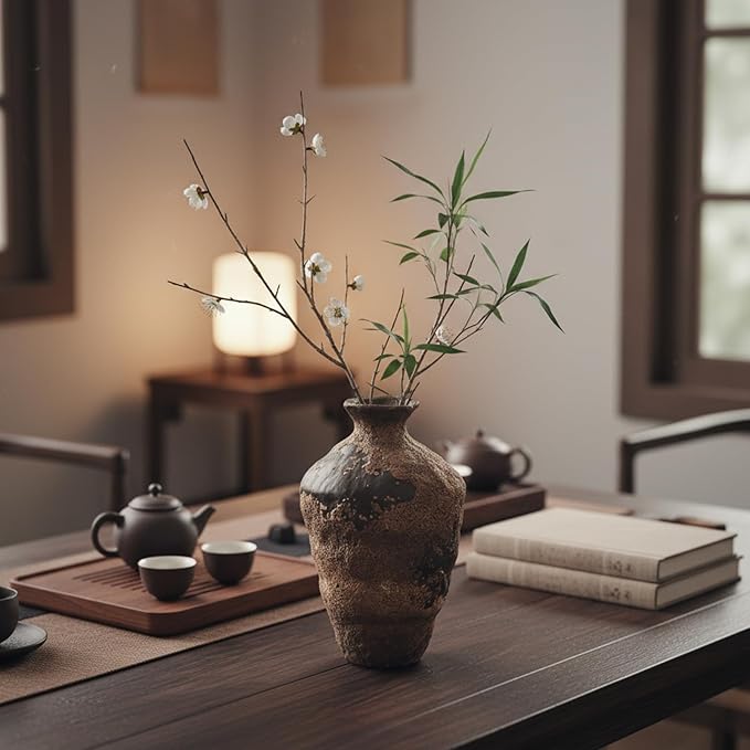 Wabi-Sabi Coarse Pottery Vintage Vase: Let Your Home Breathe with Natural Zen