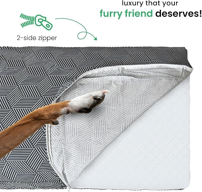 Molly Mutt Large Crib Mattress Cover - Rough Gem Print - Measures 27”x52”x5”- 100% Cotton - Durable - Breathable - Sustainable - Machine Washable Dog Bed Cover