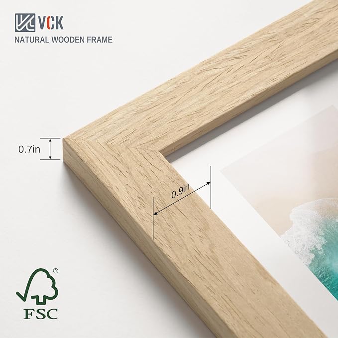 VCK 18x24 Poster Frames Black Set of 6, Wide Border Woodgrain Series Picture Frame, Multi-Directional Display, for Living Room, Bedroom, Home Office, Wall Hanging