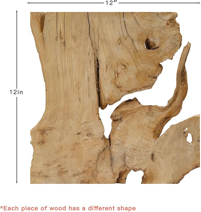 Natural Wood Wall Art - Handcrafted Rustic Decor, Frameless Design for Living Room, Bedroom, Kitchen, or Office - Unique Organic Charm for Your Home