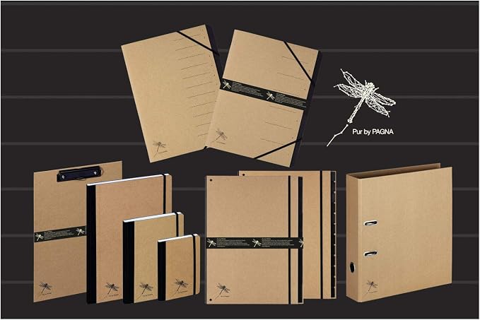 Pagna Pure A4 Recycled Kraft Paper Cover Embossed 192 Pages of Squared Paper
