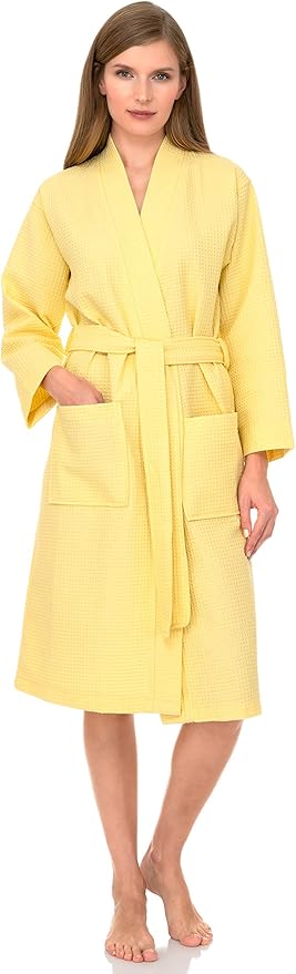 TowelSelections Womens Waffle Robe Kimono Spa Bathrobe Soft Shower Bath Robe for Women XS to XXL