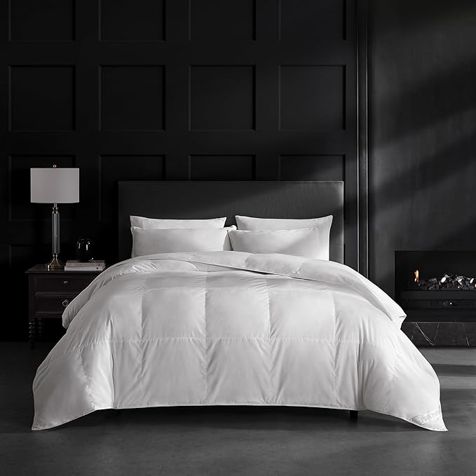 Pure Parima Recycled Down Alternative Comforter Duvet Insert, 100% Cotton Sateen Shell, Filled with Premium Recycled Polyester, All Season Duvet, Down Alternative Bedding (King/Cal King)