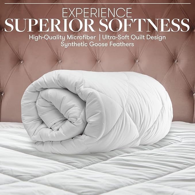 King/Cal King Comforter - Luxury Goose Down Alternative Comforter Duvet Insert - All SeasonUltra Soft Hypoallergenic Bedding - with Corner Tabs - Hotel Dorm