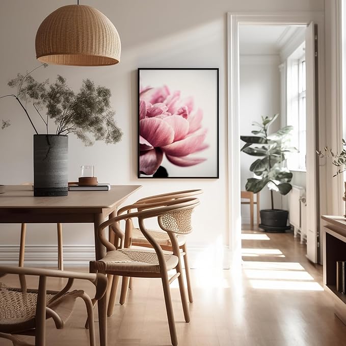 Monem Art Pink Peony Macro Photography Print - Minimalist Floral Art Poster - Wall Decor for Living Room, Bedroom or Office - 18x24 Unframed Wall Art by Mareike Bohmer