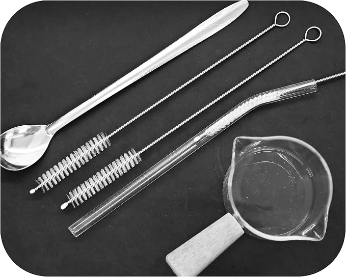 10PCS 8 Inch Straw Cleaner Brush Set, 10mm Diameter Flexible Nylon Cleaning Brushes, Rust-Proof 304 Stainless Steel Reusable Straw Washers for Tumbler Water Bottle Sippy Cup Pipes Tubes