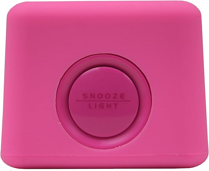 Equity 70910 Digital Pink Silicone Cube Alarm Clock with On-Demand Backlight