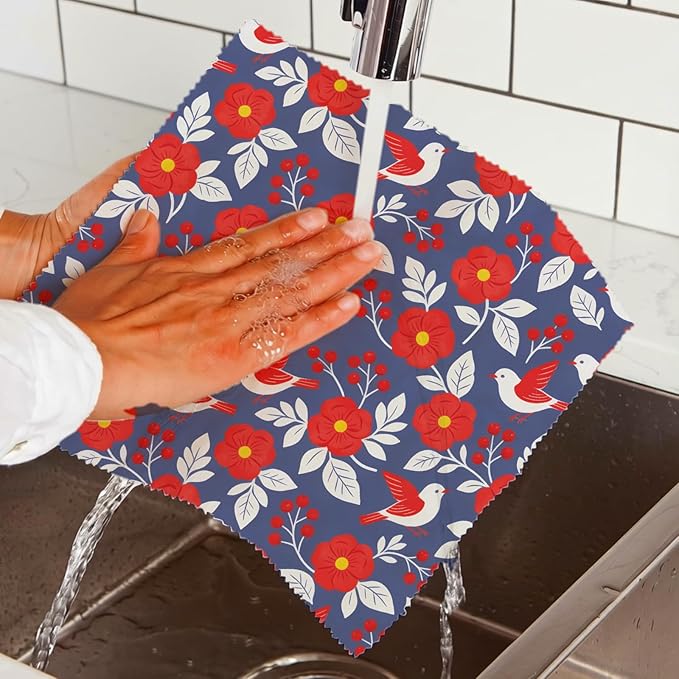 Reusable Beeswax Wrap, 9 Pack Eco-Friendly Wraps For Food, Organic, Sustainable, Zero Waste, Plastic-Free Food Storage, 1XL, 3M, 5S, Birds Bears Turtles Patterns